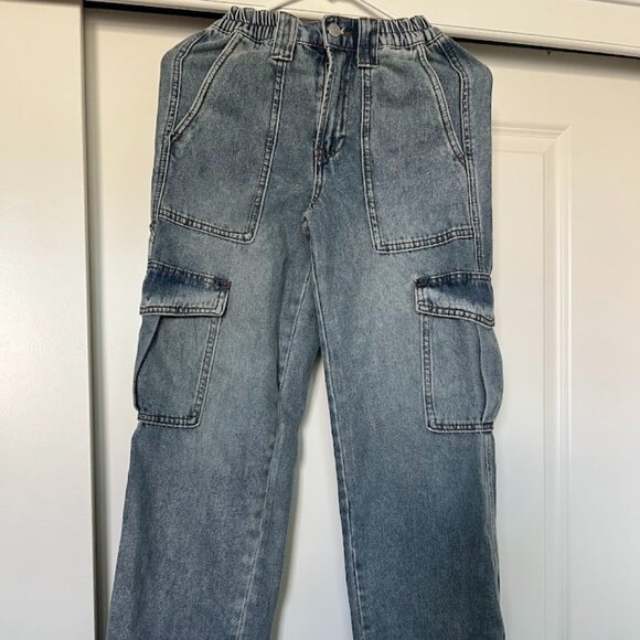 Simple Society Cargo Baggy Loose Skater Y2K Utility Pants Jeans Size 00/23 - Picture 1 of 8